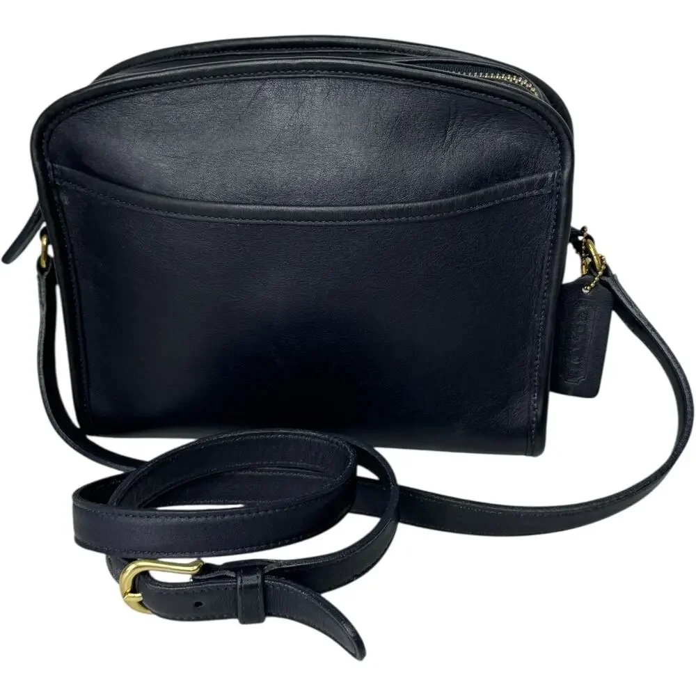 Vintage Coach Metropolis zip crossbody Shoulder Bag | Black Leather 9087